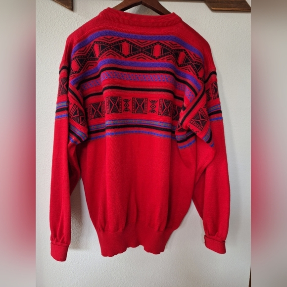 Vintage Meister Mens Red Wool Blend Ski Sweater. Size L - Picture 7 of 8
